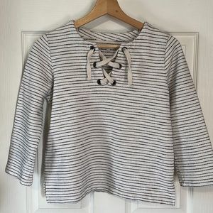 Madewell Stripe Lace Up pullover